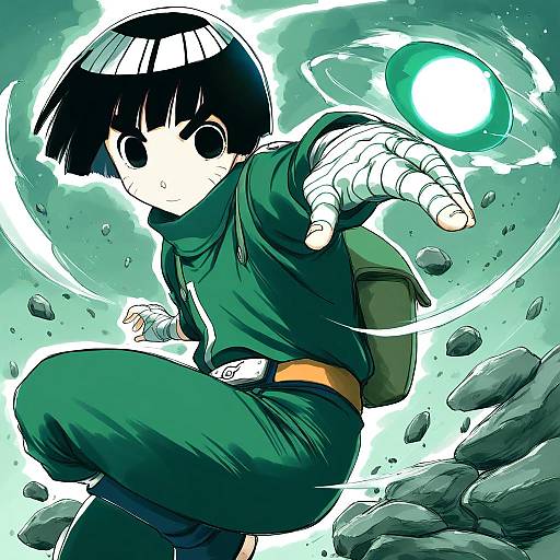 Illustration of Rock lee, naruto (series) in the style of Sakaki (noi-gren)