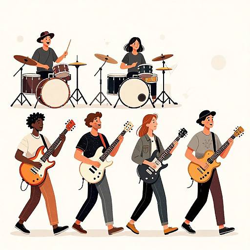 Happy Band Walk Cycle Illustration