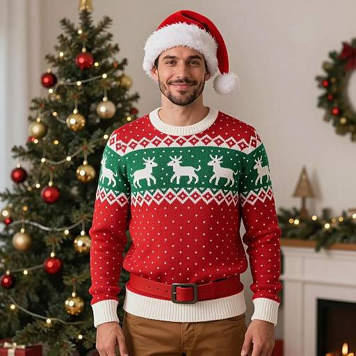 Festive Christmas Photo of a Happy Man