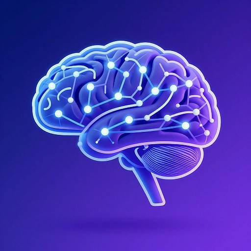 Stylized AI Brain Clipart