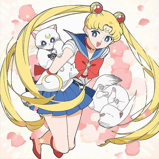 Illustration of Artemis (sailor moon), bishoujo senshi sailor moon in the style of Wakabayashi toshiya