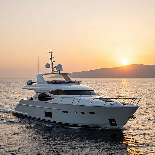 Luxurious Yacht 'Lady Moura' at Sunset