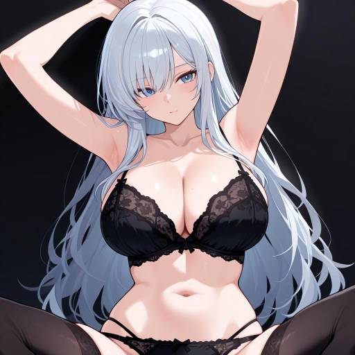 Enigmatic Woman in Elegant Lingerie