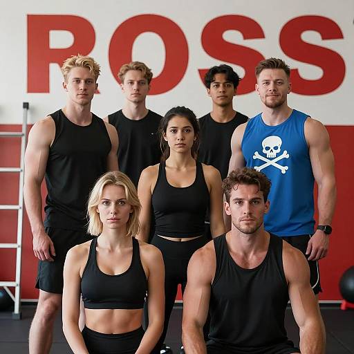 Diverse Gym Scene with Six Individuals