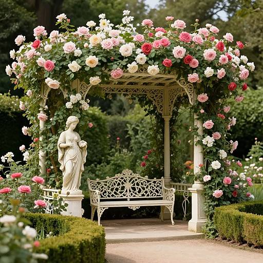 Romantic Victorian Garden with Pergola