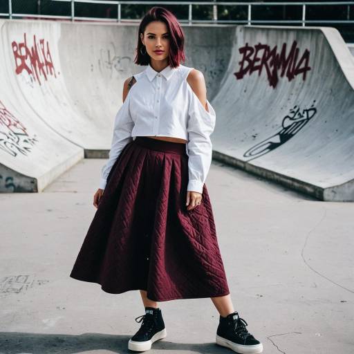 Fashionable Woman in Skate Park