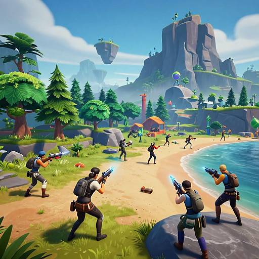 Dynamic Fortnite Island Battle Scene