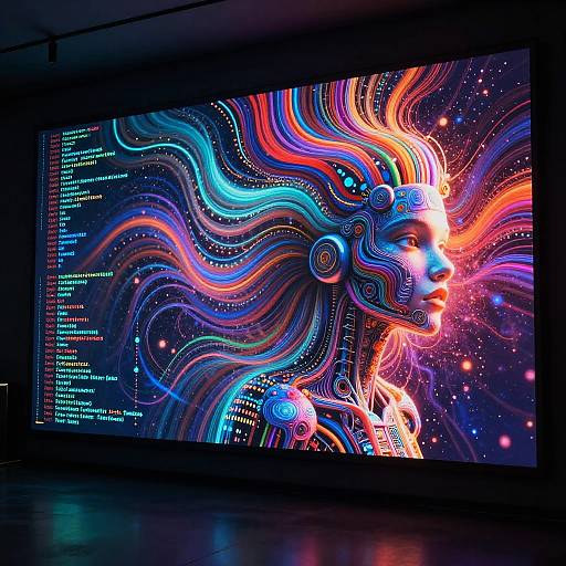 AI Creating Vibrant Digital Mural
