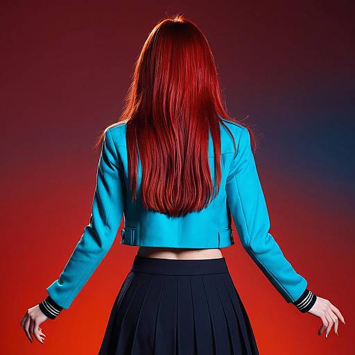 Red-Haired Girl Standing Solo