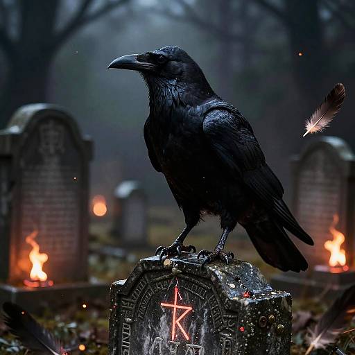 Sable Raven on Haunted Rune Tombstones