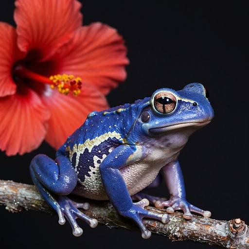 Royal Blue Frog with Golden Markings