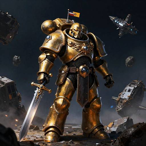 Ornate Cataphractii Space Marine in Orbit