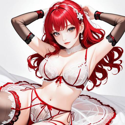 Playful Curly-Haired Girl in Lingerie Playful Curly-Haired Girl in Lingerie