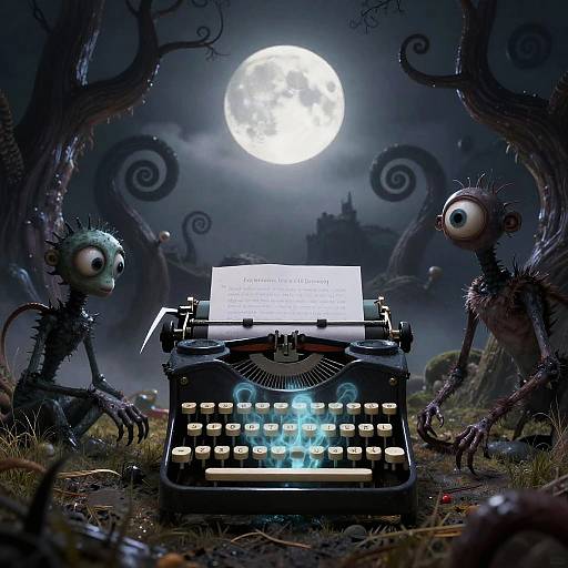 Tim Burton-Inspired Fantasy Scene