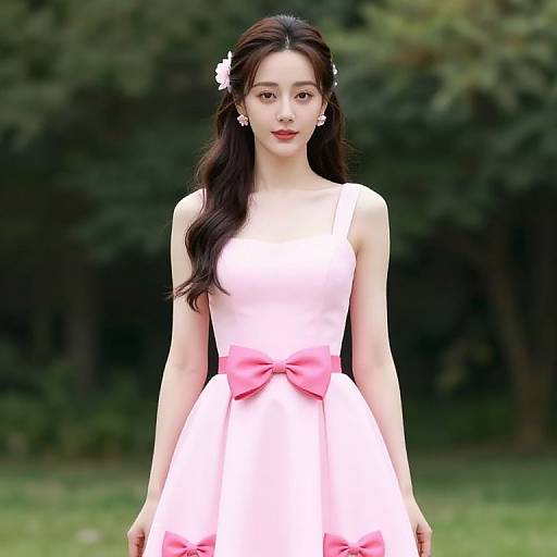 Elegant Woman in Pink Dress