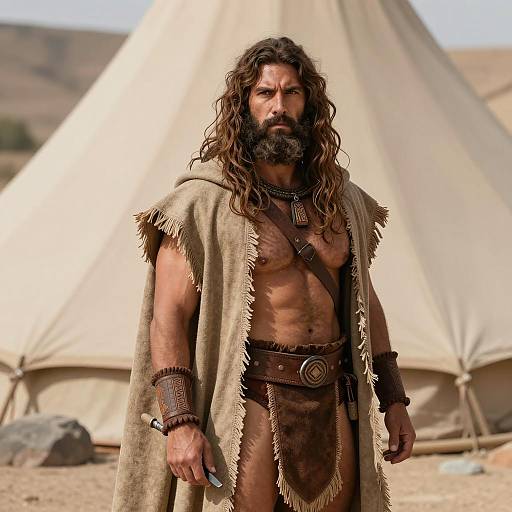 Man in Ancient Tribal Warrior Costume