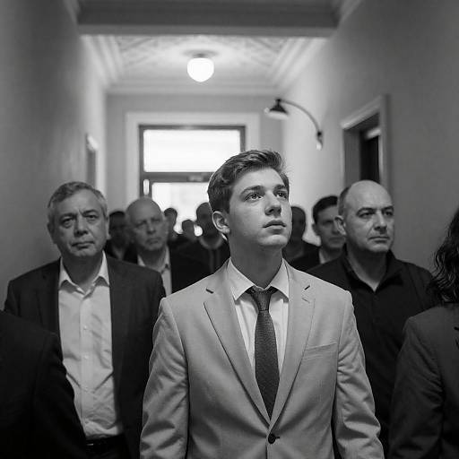 Stark Contrast in a Crowded Hallway