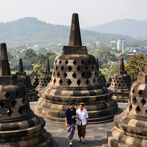 Borobudur Temple in Traditional Serenity