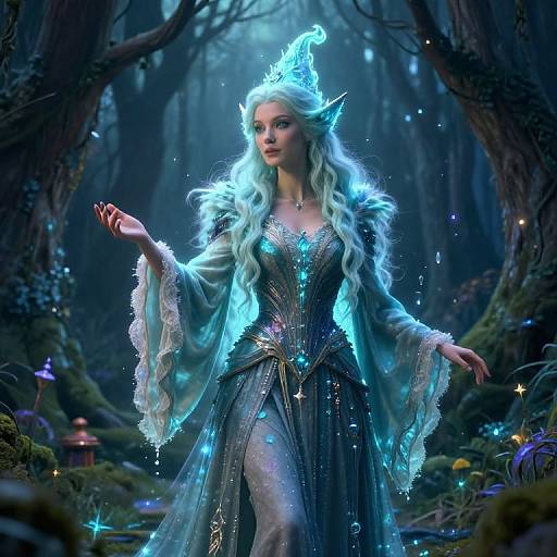 Enchanted Wizard in Mystical Forest