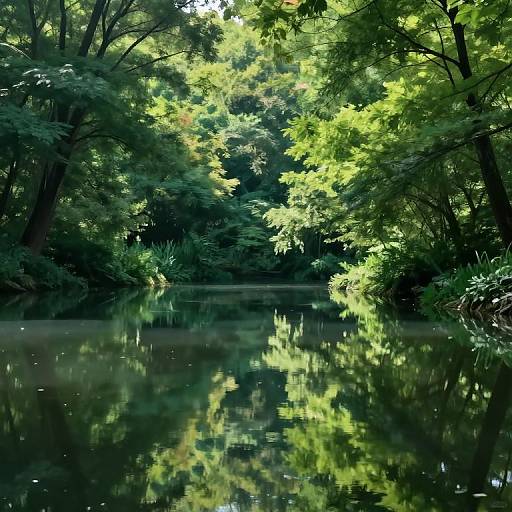 Tranquil Forest Pond Digital Art