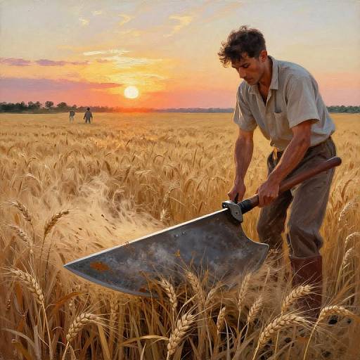 Impressionist Wheat Field Harvest