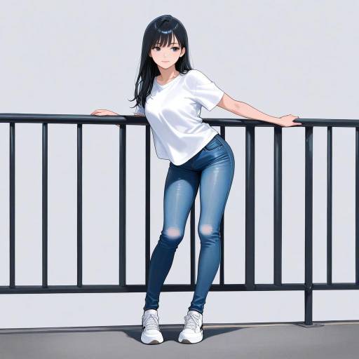 Youthful Girl in Dynamic Urban Style Youthful Girl in Dynamic Urban Style
