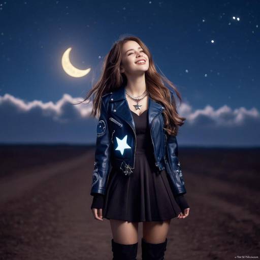 Moonlit Girl in Leather Jacket