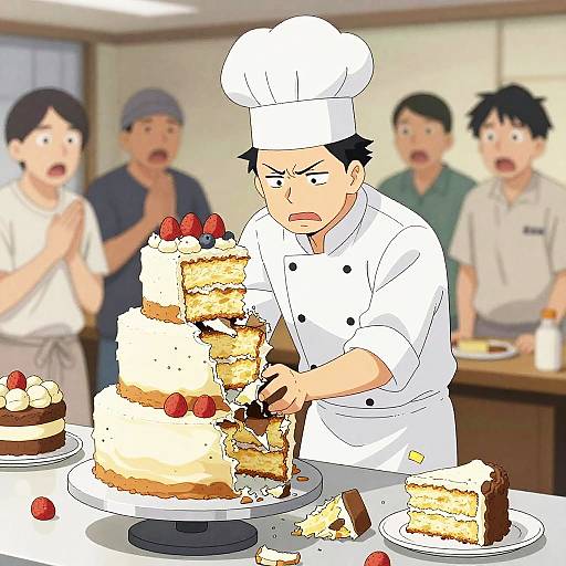 Nervous Pastry Chef Cake Collapse