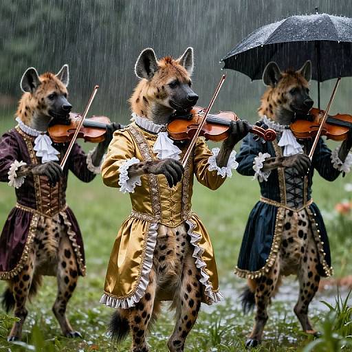 Baroque Hyenas Conducting Rain Symphony