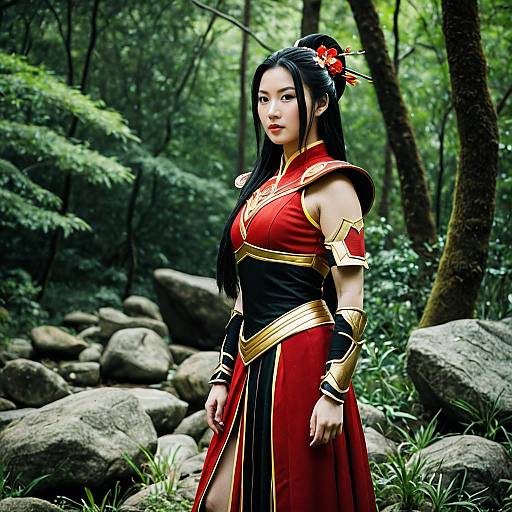 Photorealistic Azula Cosplay in Forest