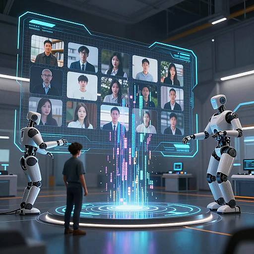 AI Training in Futuristic VR Interface