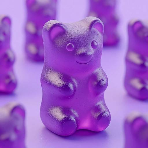 3D Translucent Purple Gummy Bear