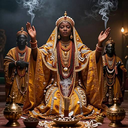 Santeria Priestess Invoking Orishas