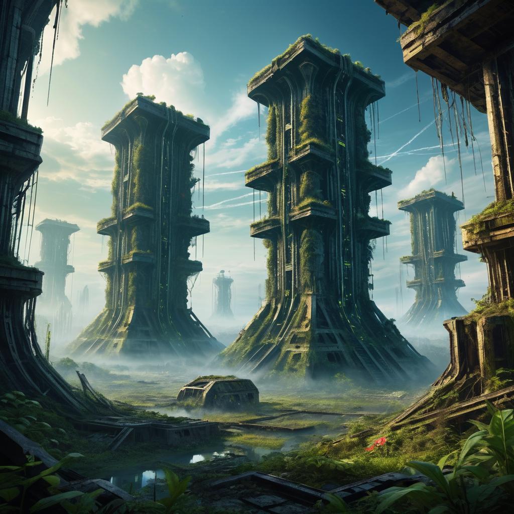 Futuristic Dystopia: Nature Meets Technology