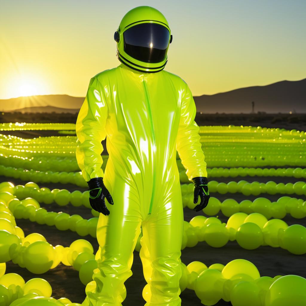 Fluorescent Spacesuit Sunset with Keytar