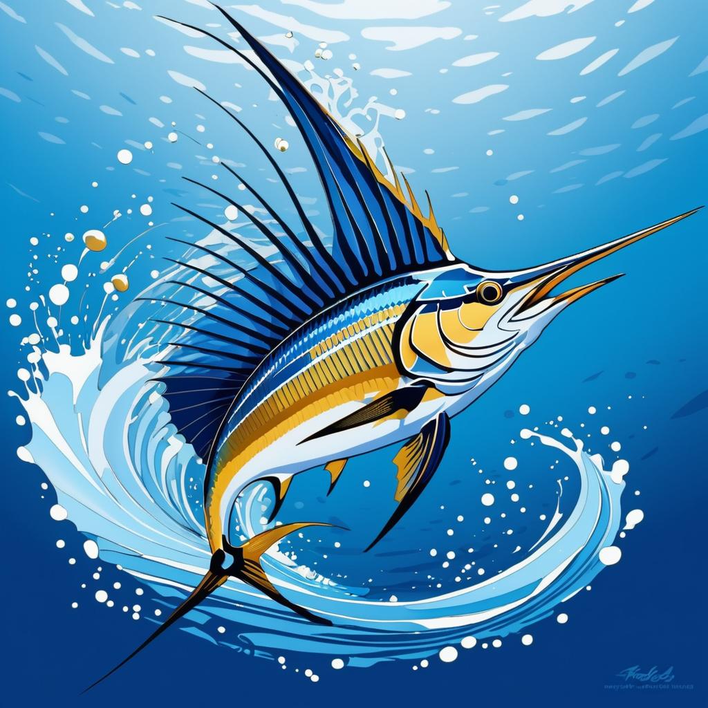 Vibrant Sailfish Logo Illustration