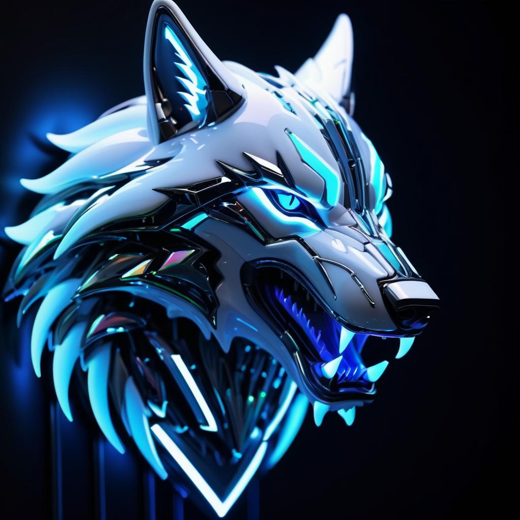 Ultra Realistic Cybernetic Wolf Portrait