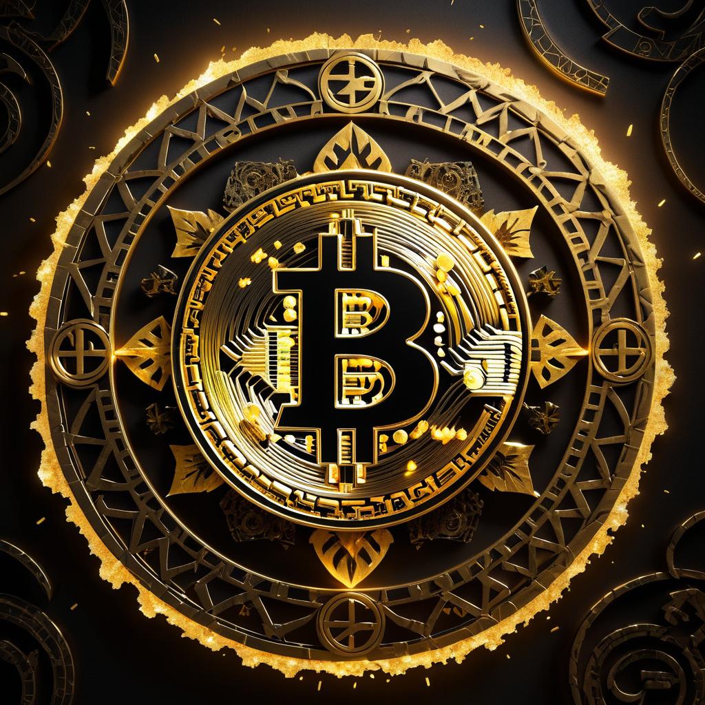 Mythical Blacksmith Forging Bitcoin Logo