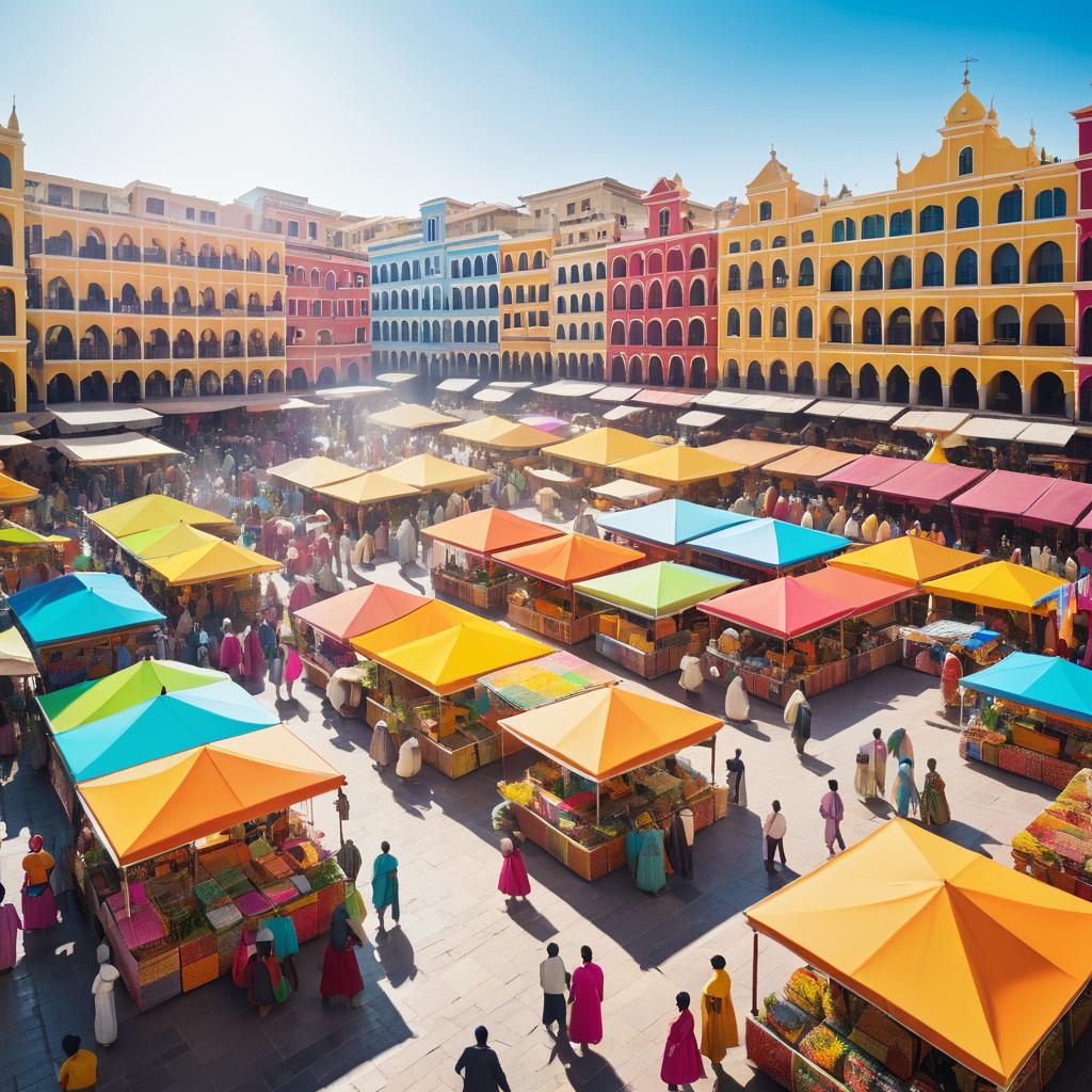 Vibrant Marketplace in Lively Town Square