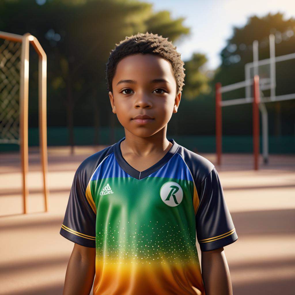 Vibrant Playground Scene with Young Boy