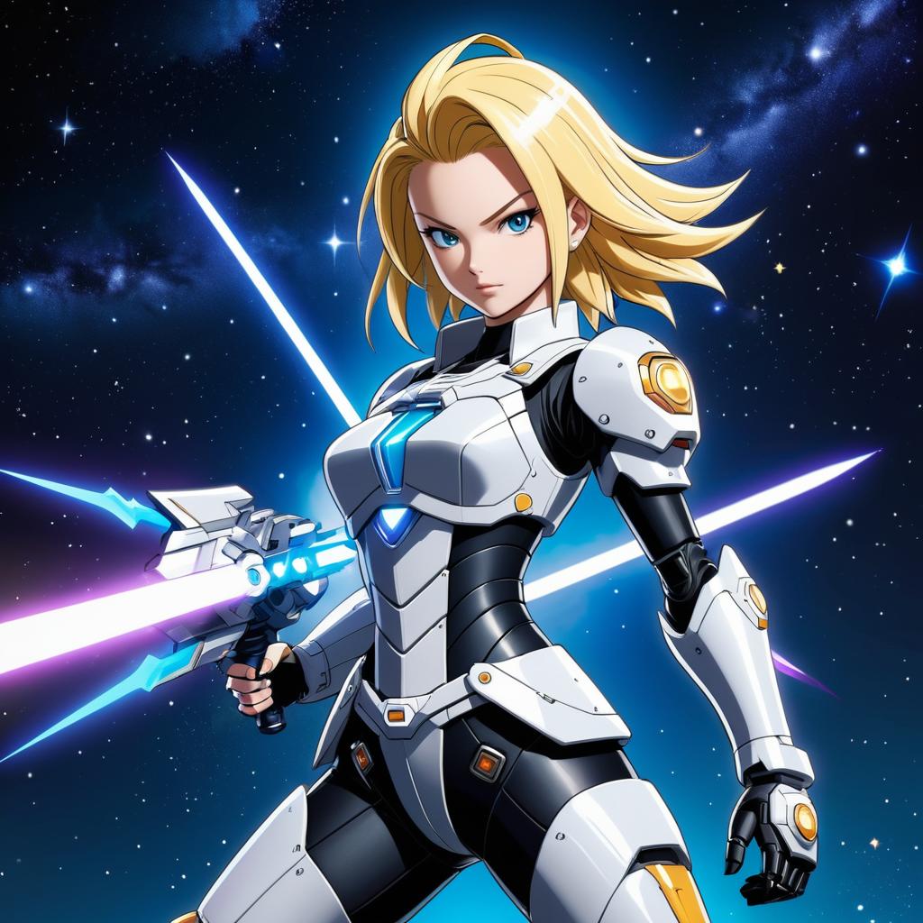 Mecha-Inspired Android 18 in Space