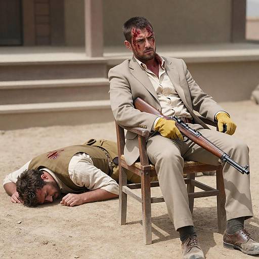 Intense Outdoor Scene with Dramatic Tension