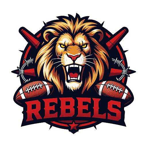 Roaring Lion Rebels Football Logo