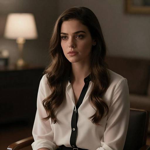 Dramatic Portrait of a Serious Woman