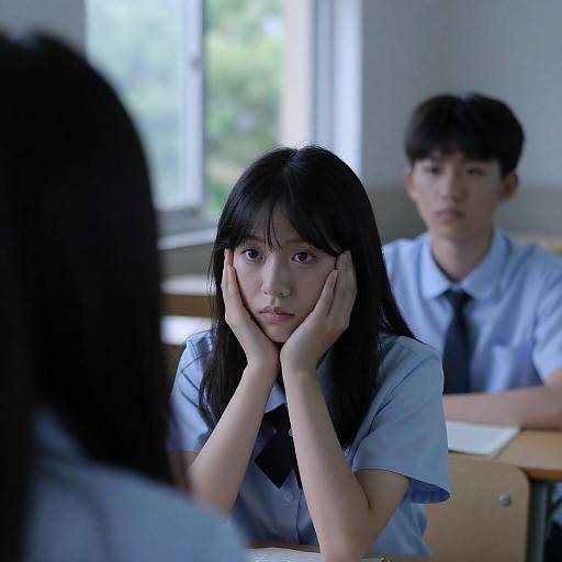 Intense Gaze in Dimly Lit Room