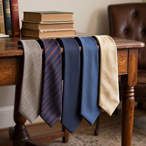 Elegant Ties on Vintage Wooden Table