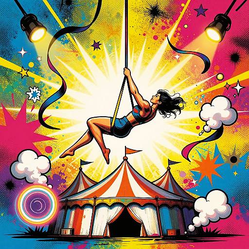 Vibrant Acrobat Street Art Mural