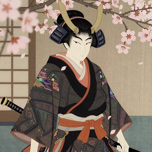 Quantum Samurai in Neo-Japanese Ukiyo-e