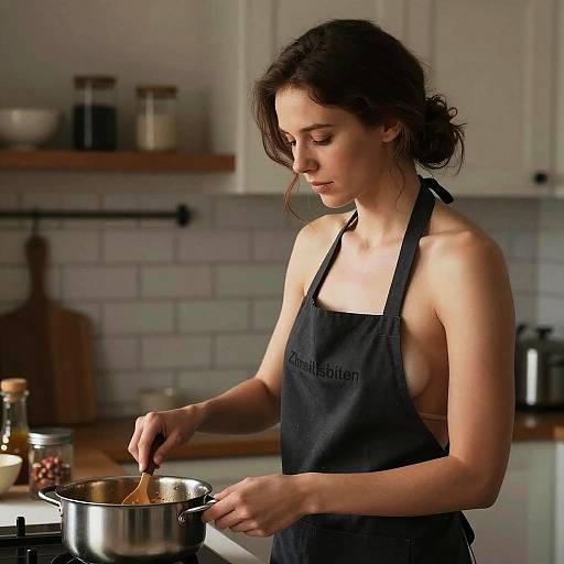 Woman Cooking in a Modern Kitchen