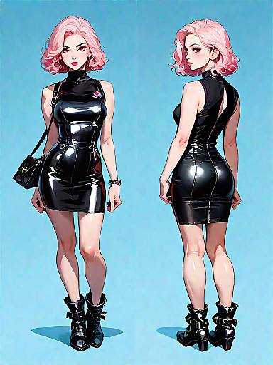 Contemporary Pastel Pink Bodycon Portrait